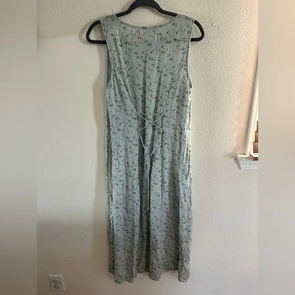 Vintage Studio 90s Dainty Floral Sack Maxi Dress Light Blue Womens Size 12 - Picture 6 of 9